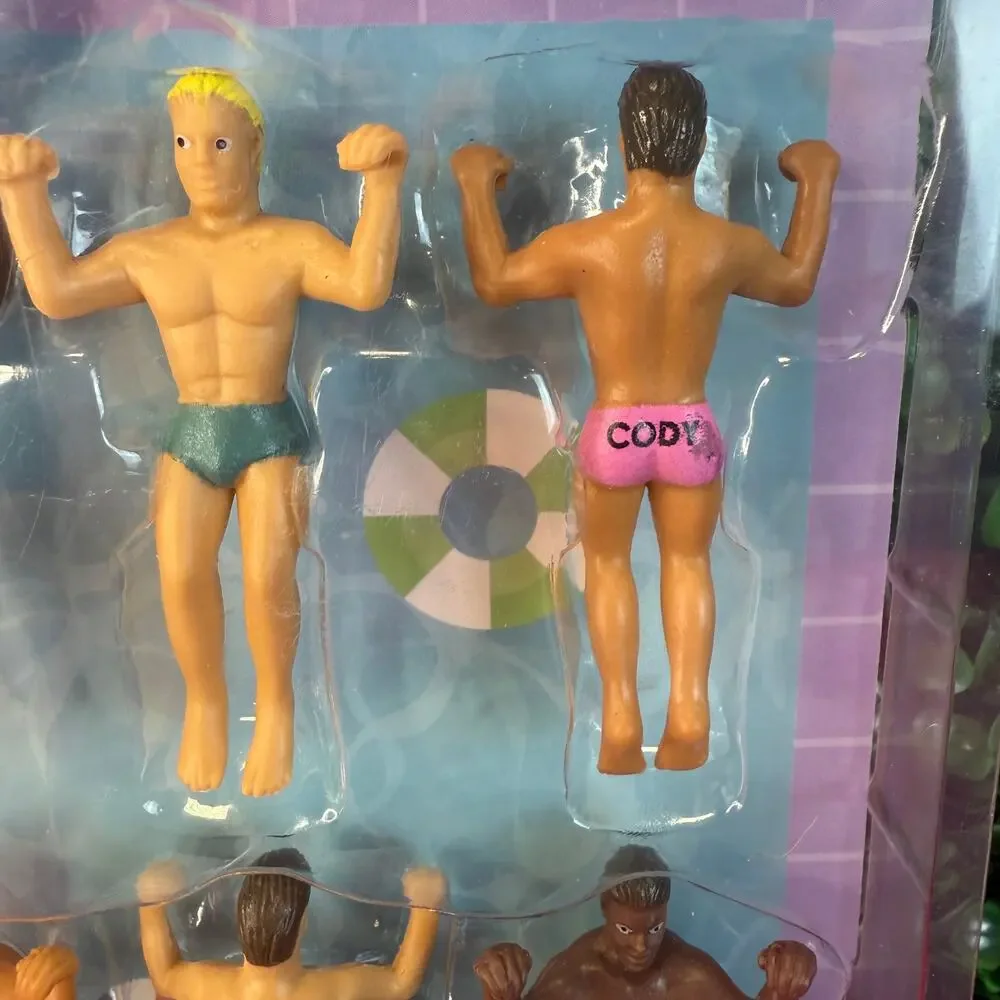 Hunky Buddies Drinking Markers 6pk New Muscle Men Glass Hangers Bachelorette Fun
